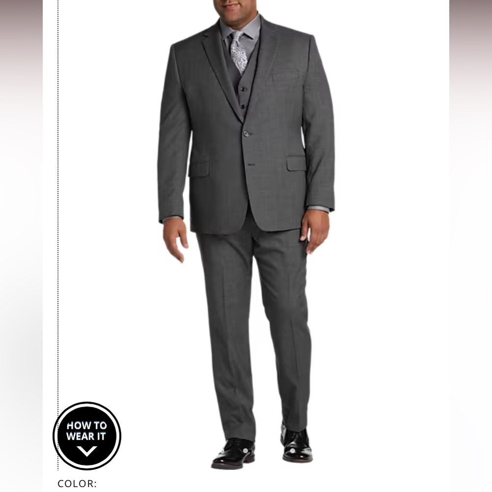 Ralph Lauren dark grey wool stretch suit blazer pants 44R